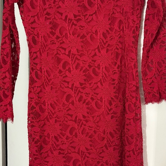 Elegant Red Lace Dress - Picture 3 of 4